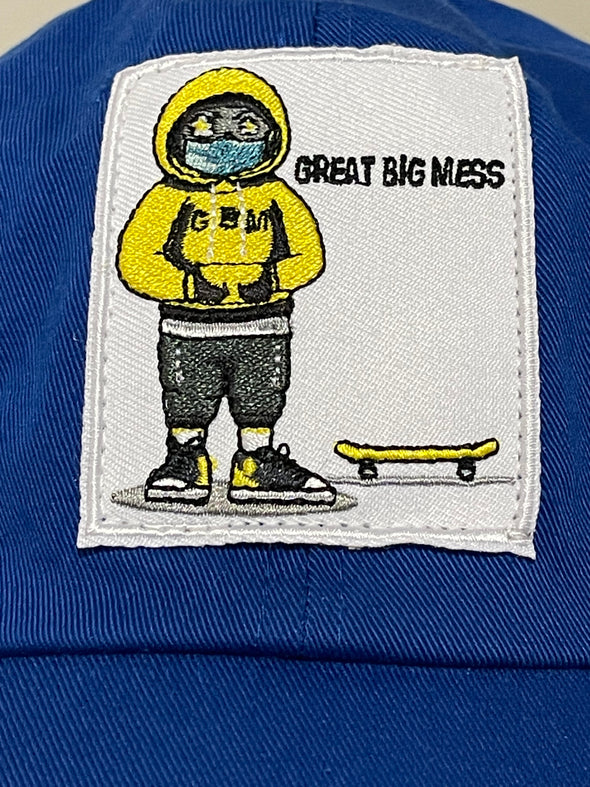 Great Big Mess Embroidered Dad Hat by VLEIGH (Royal Blue & Yellow)