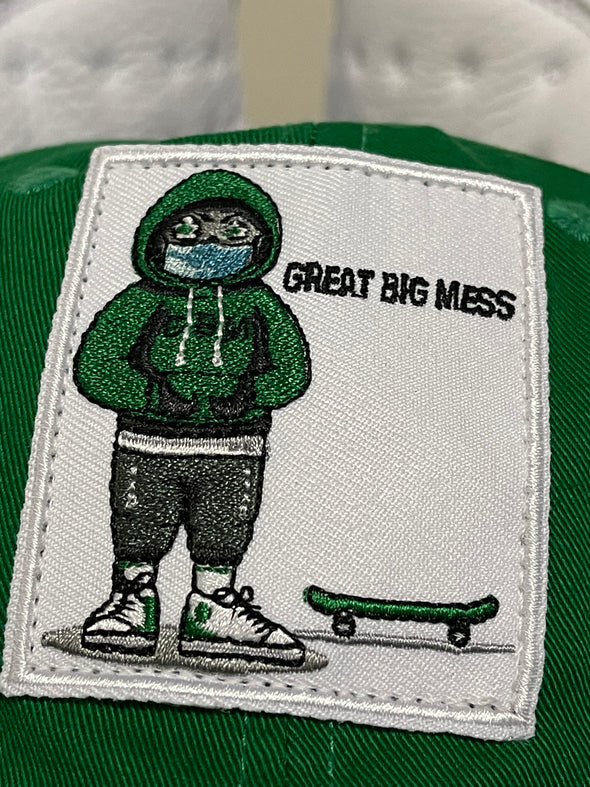 Great Big Mess Embroidered Dad Hat by VLEIGH (Green on Green)*